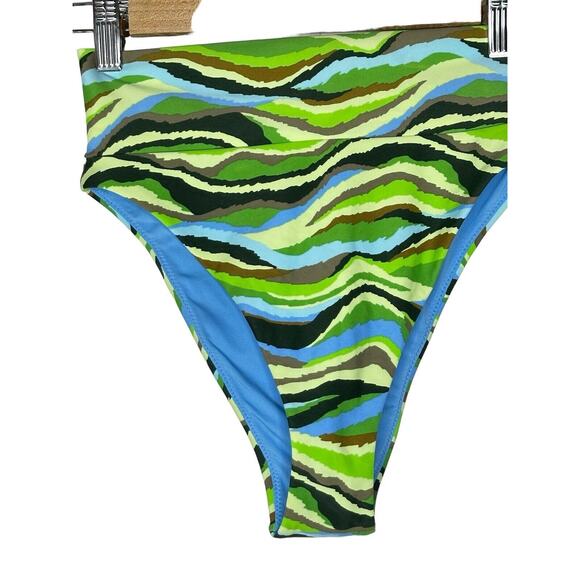 NWT Aerie Womens Swimsuit Bottoms Small Multi Tone‎ Abstract Bikini Bottom Camo - Picture 3 of 9